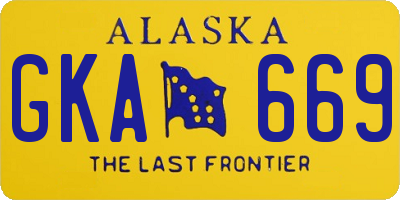 AK license plate GKA669