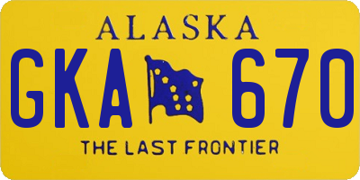 AK license plate GKA670