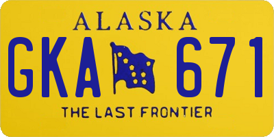 AK license plate GKA671