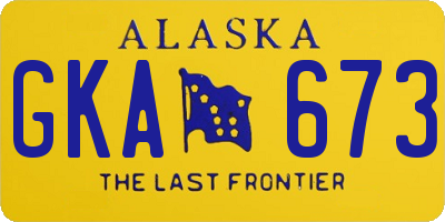 AK license plate GKA673