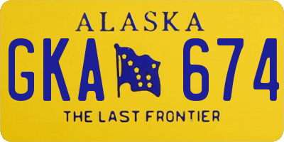 AK license plate GKA674