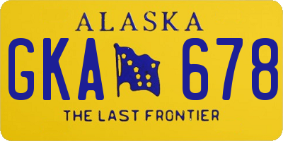 AK license plate GKA678