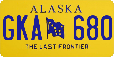 AK license plate GKA680