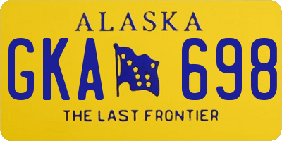 AK license plate GKA698