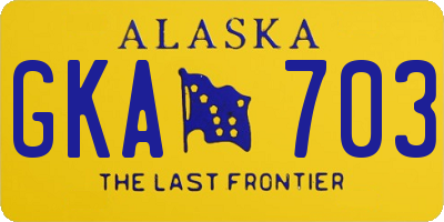 AK license plate GKA703