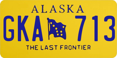 AK license plate GKA713
