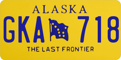AK license plate GKA718
