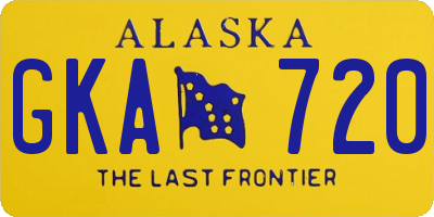AK license plate GKA720