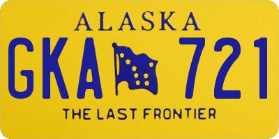 AK license plate GKA721