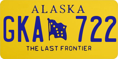 AK license plate GKA722