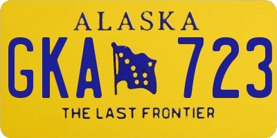 AK license plate GKA723