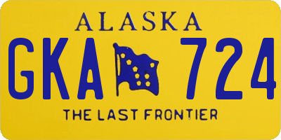AK license plate GKA724