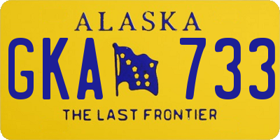 AK license plate GKA733
