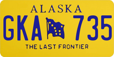 AK license plate GKA735