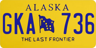 AK license plate GKA736