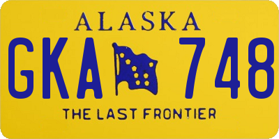 AK license plate GKA748