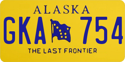 AK license plate GKA754