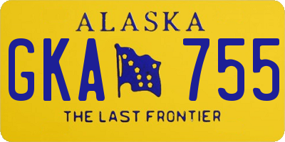 AK license plate GKA755