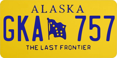 AK license plate GKA757