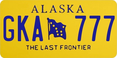 AK license plate GKA777