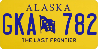AK license plate GKA782