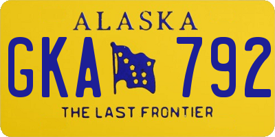 AK license plate GKA792