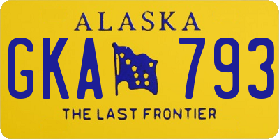 AK license plate GKA793