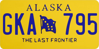 AK license plate GKA795