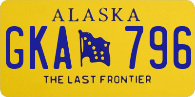 AK license plate GKA796