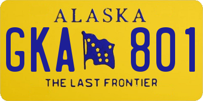 AK license plate GKA801