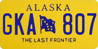 AK license plate GKA807