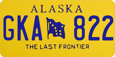 AK license plate GKA822