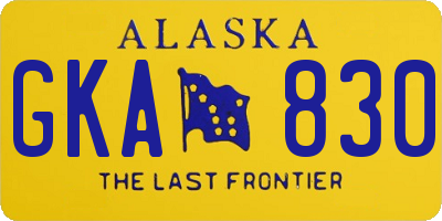 AK license plate GKA830