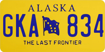 AK license plate GKA834