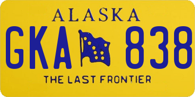 AK license plate GKA838