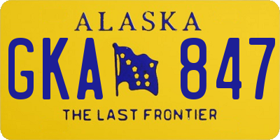 AK license plate GKA847