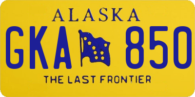 AK license plate GKA850