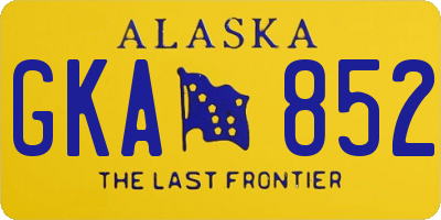 AK license plate GKA852