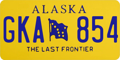 AK license plate GKA854