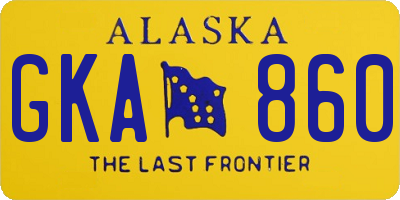 AK license plate GKA860