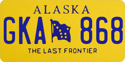 AK license plate GKA868