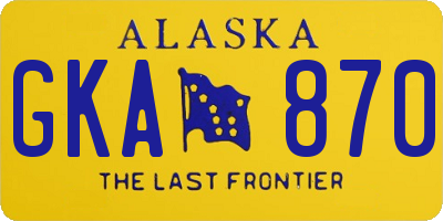 AK license plate GKA870