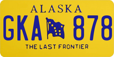 AK license plate GKA878