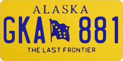 AK license plate GKA881
