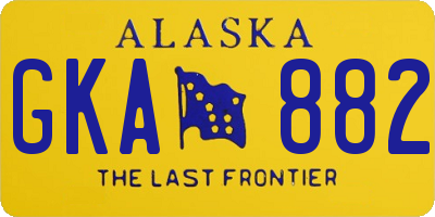 AK license plate GKA882