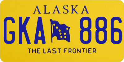 AK license plate GKA886