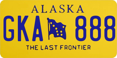AK license plate GKA888