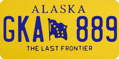 AK license plate GKA889