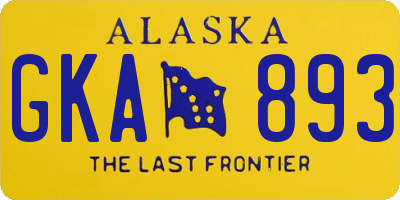 AK license plate GKA893