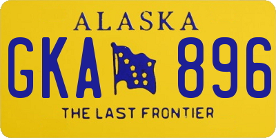 AK license plate GKA896